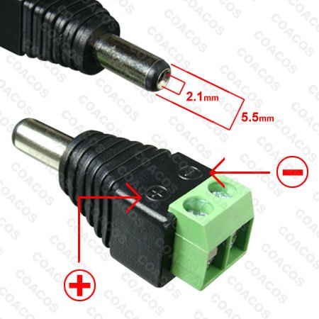 DC Power Jack Connector - Male CCTV 12v CABLE ADAPTOR PLUG CCTV